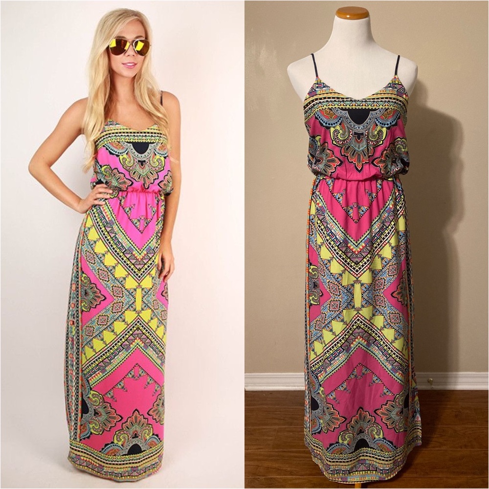 Bright aztec mandala maxi dress from Impressions